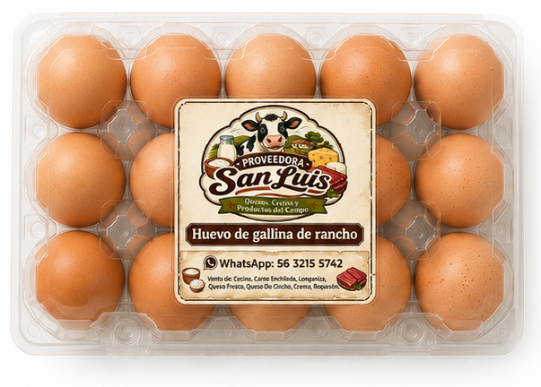 Huevo de gallina de rancho $5 pza.